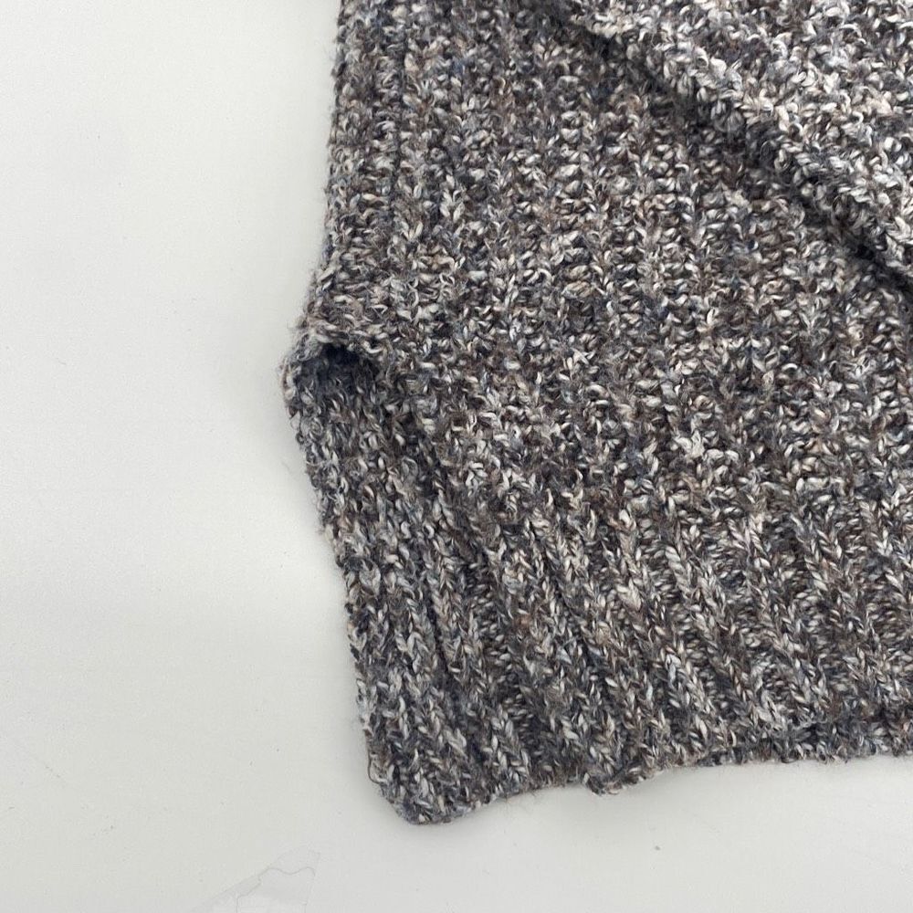 AEO amazingly soft chunky knit oversized marled slit crew sweater small Green - Picture 4 of 13